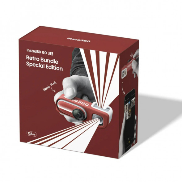 Экшн-камера Insta360 Go 3S Retro Bundle Special Edition 64ГБ, Red в Новосибирске