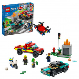 Конструктор LEGO City Fire 60319 Пожарная бригада и полицейская погоня