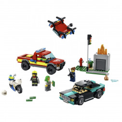 Конструктор LEGO City Fire 60319 Пожарная бригада и полицейская погоня