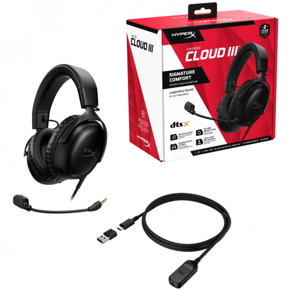 Компьютерная гарнитура HyperX Cloud III проводная, чёрный в Новосибирске