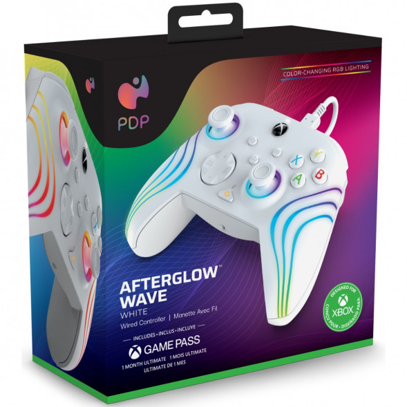 Геймпад проводной PDP для Xbox Afterglow Wave, White в Новосибирске