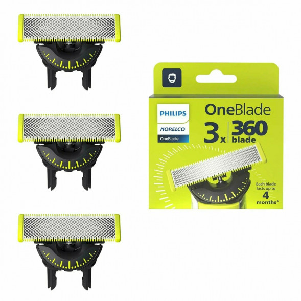 Сменные лезвия Philips OneBlade 360 QP430/50, 3 штуки в Новосибирске