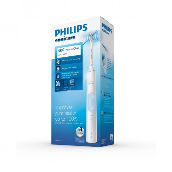 Электрическая звуковая зубная щетка Philips Sonicare ProtectiveClean 4500, White в Новосибирске