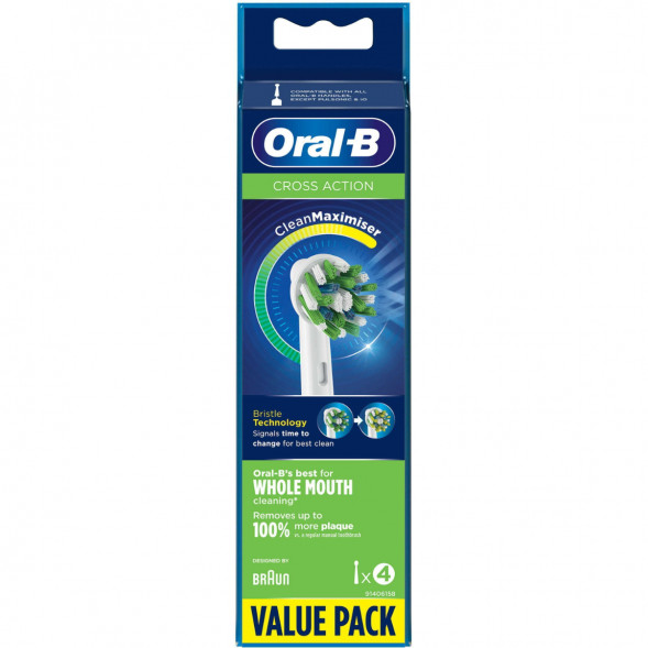 Насадки на зубные щетки Oral-B Cross Action, 4 шт. в Новосибирске