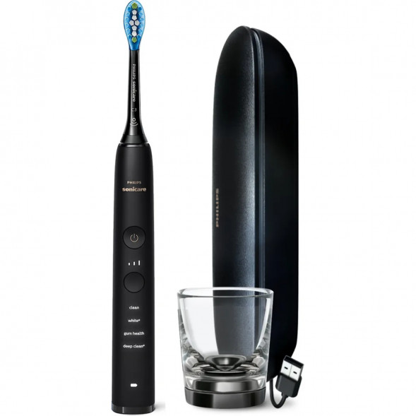 Электрическая зубная щетка Philips Sonicare Diamond Clean 9000 с USB-футляром и зарядным стеклом HX9911/09 в Новосибирске