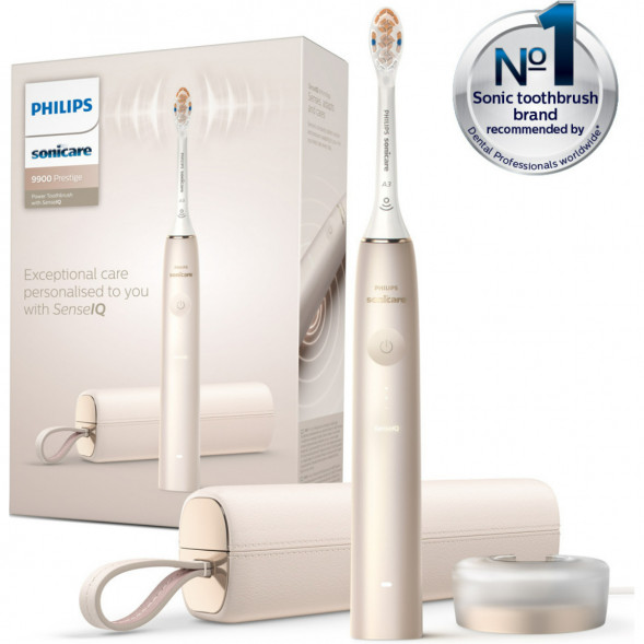 Электрическая звуковая зубная щетка Philips Sonicare 9900 Prestige HX9992/11, Champagne Gold в Новосибирске