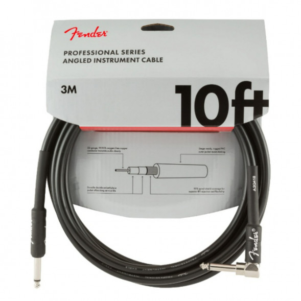 Инструментальный кабель Fender Professional Series 10 ft, 3 м, jack 6.3, черный в Новосибирске