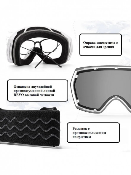 Горнолыжные очки для сноуборда Copozz (голубой, белый) в Новосибирске