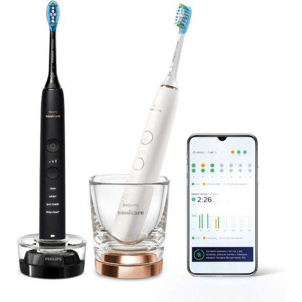 Набор из 2 электрических зубных щеток Philips Sonicare HX9914/57 9000 DiamondClean в Новосибирске