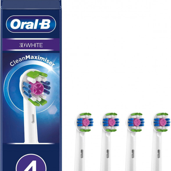Насадки на зубные щетки Oral-B 3D White, 4 шт. в Новосибирске