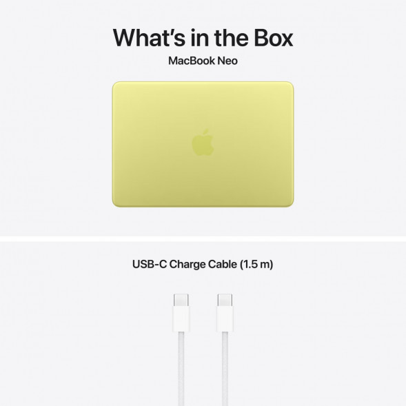 Ноутбук Apple MacBook Neo MHFE4 (A18 Pro 5-Core GPU, 8/512GB), Желтый/Citrus в Новосибирске