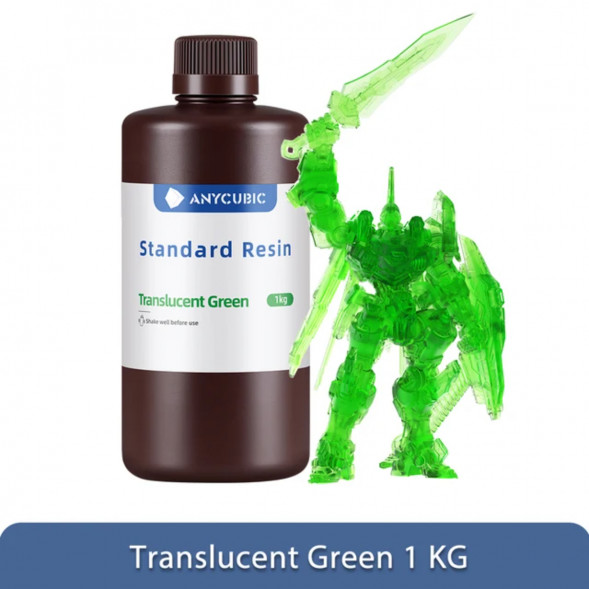 Фотополимерная смола Anycubic Standard Resin для 3D принтера Полупрозрачный зеленый (Tran-Green), 1 кг в Новосибирске