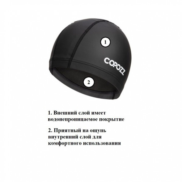 Шапочка для бассейна Copozz (черный) в Новосибирске